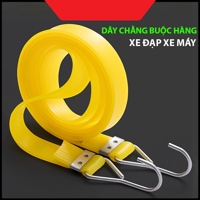 Dây Chằng Buộc Hàng Xe Đạp, Xe Máy Siêu Dai Có Móc Kim Loại 2 Đầu Siêu Chắc Chắn