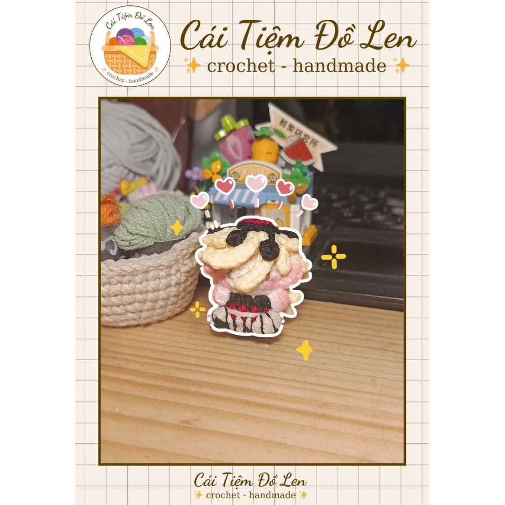 ( ảnh thật ) móc khoá Douma mini bằng len handmade