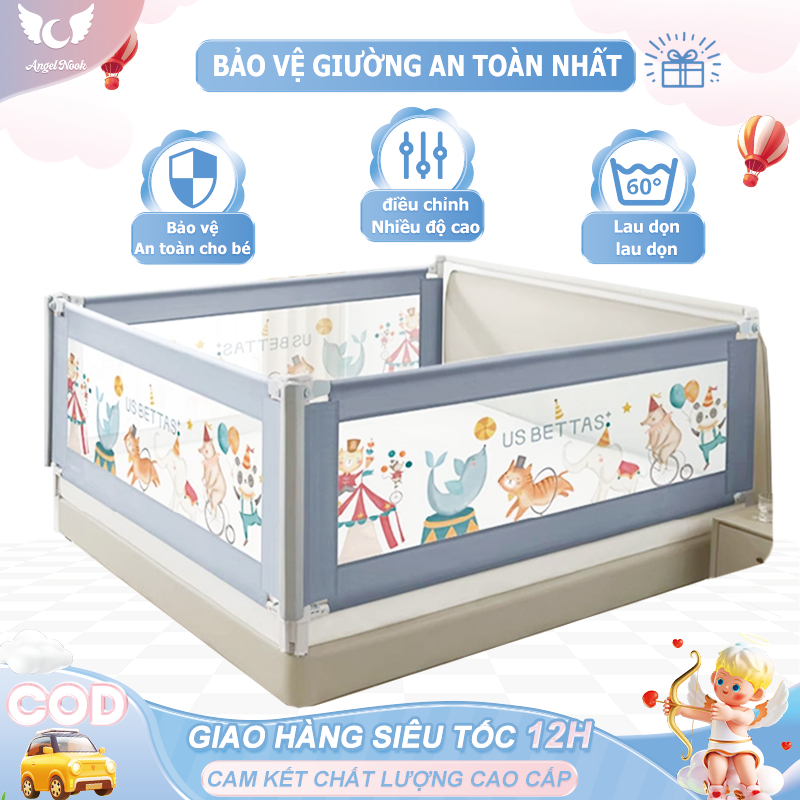 [MẪU MỚI] Thanh Chắn Giường Chiều Cao Vượt Trội 105CM - Quây Giường Cho Bé Dễ Dàng Tháo Lắp