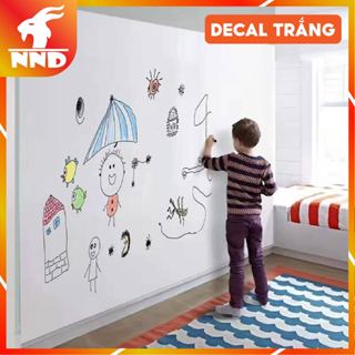 Decal Trắng dán làm Bảng Trắng Viết Bằng Bút Lông, Bảng Thông Minh có sẵn keo
