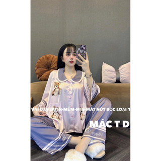 Áo kiểu cổ sen quần dài tay lỡ vải Latin cho nữ (MÁC T D)