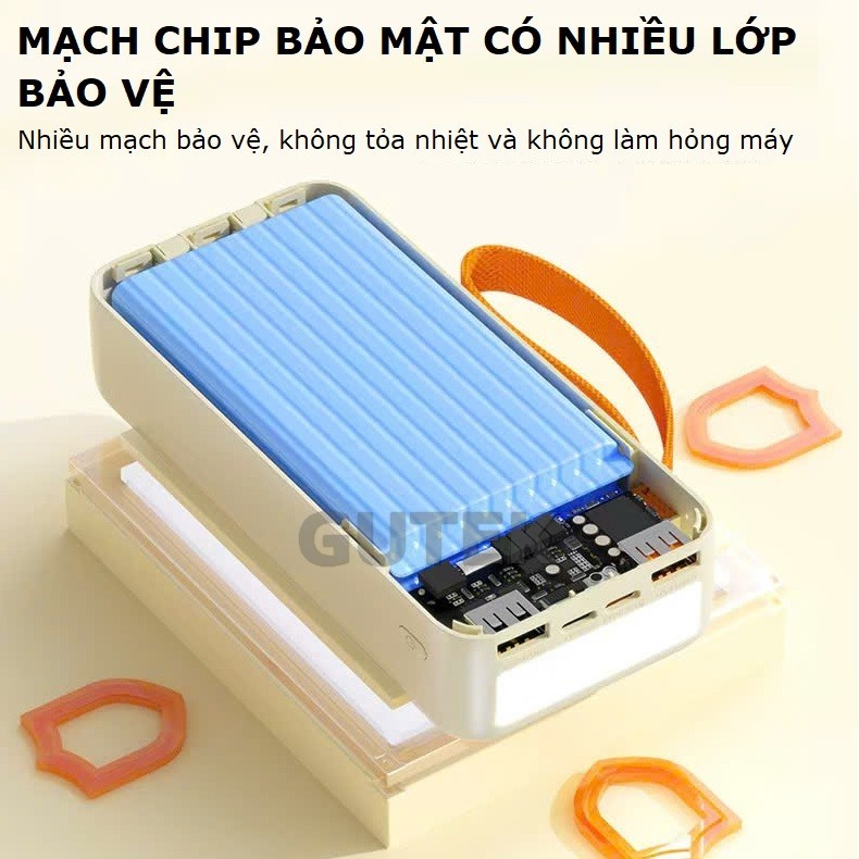 Pin sạc dự phòng 50000mAh Gutek GT240 sạc nhanh 22,5W có dây cắm nhiều điện thoại | BigBuy360 - bigbuy360.vn