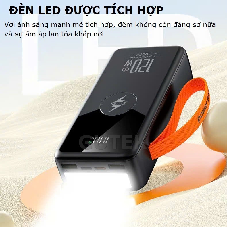 Pin sạc dự phòng 50000mAh Gutek GT240 sạc nhanh 22,5W có dây cắm nhiều điện thoại | BigBuy360 - bigbuy360.vn