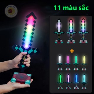  Đồ Chơi Kiếm MlNE-CRAFT - Kiếm Ánh Sáng 11 Màu Biến Đổi Độc Đáo Có Âm Thanh và Đế Trang Trí 