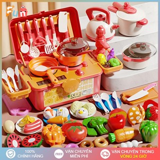 Đồ Chơi Vali Quầy Bếp, Đồ Dùng Bếp Nhiều Chi Tiết Mô Phỏng Dụng Cụ Nhà Bếp Cho Bé Gái