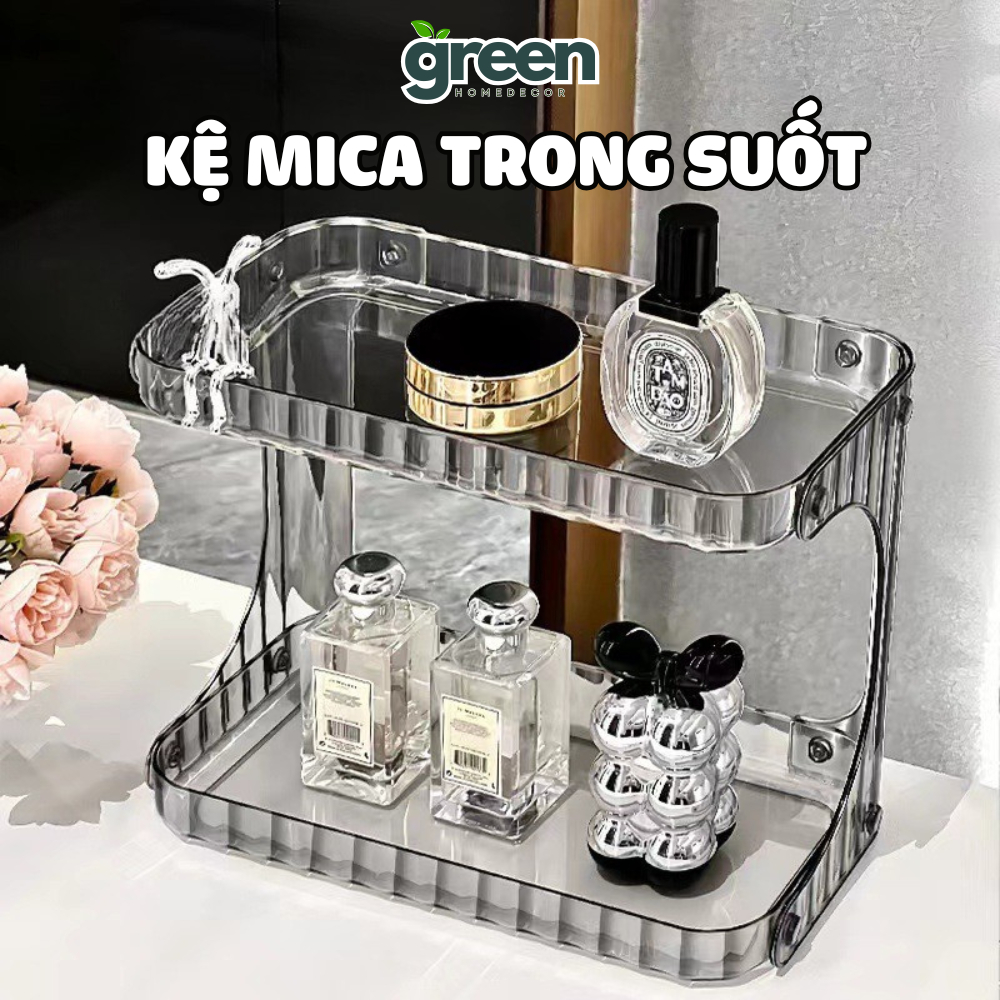 [SẴN] Kệ Đựng Mỹ Phẩm 2 Tầng Nhựa Mica Trong Suốt, Kệ Để Đồ Nhà Tắm Để Bàn Trang Điểm Sang Trọng | BigBuy360 - bigbuy360.vn