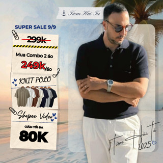 Áo Polo dệt kim TIỆM HẢI TÚ áo polo len dệt kim nam VNXK, tay ngắn POLO KNIT- PL01