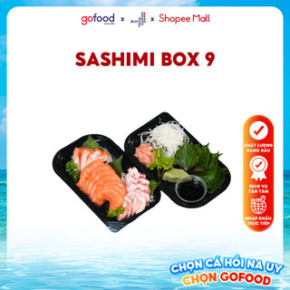 [Hỏa Tốc HN] Sashimi Box 9: 200gr Cá Hồi Na Uy (Gồm Da), 100gr Bạch Tuộc, Rau & Gia Vị Đi Kèm - Gofood