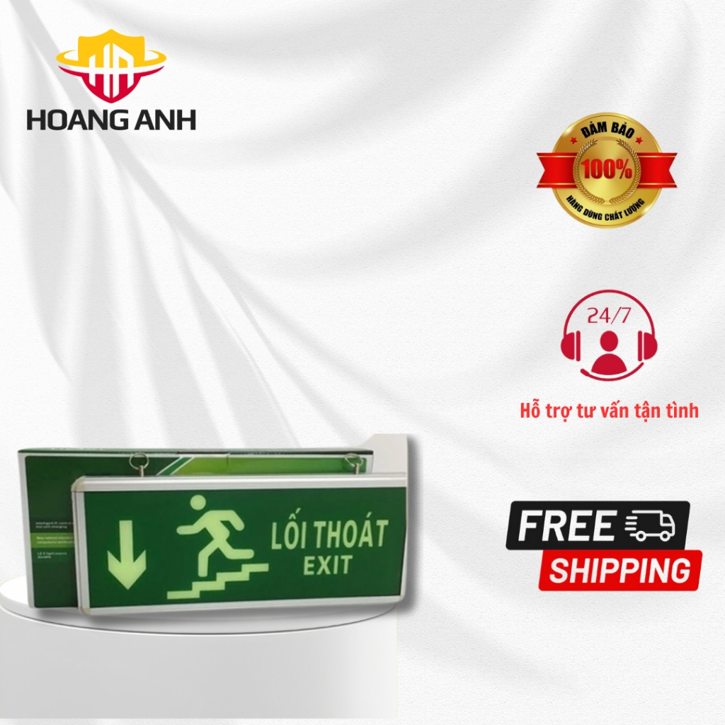 Đèn EXIT thoát hiểm, đèn exit pccc, đèn chỉ hướng thoát hiểm, loại chỉ dẫn xuống cầu thang đạt chuẩn
