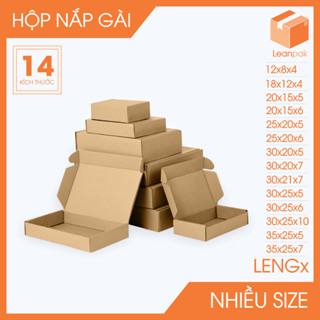 Combo 20 Hộp carton nắp gài đóng hàng giá rẻ - Hộp gói hàng thời trang - Size trung lớn - LENG