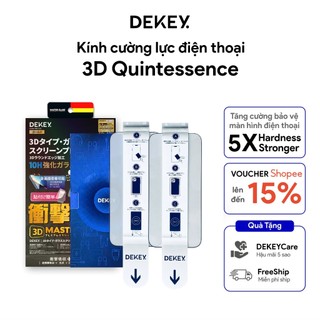   16Pro 16Promax Mới  Bộ 2 Kính Cường Lực DEKEY Master Glass 3D Quintessence Không Lẹm Viền Cao Cấp 