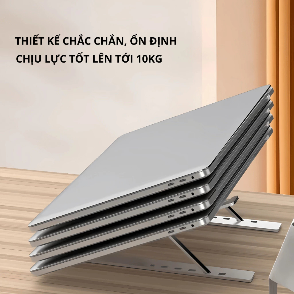Giá Đỡ Laptop N3 Full Đệm, Chất Liệu Hợp Kim Nhôm 7 Mức Độ Cao, Kệ Máy Tính Gấp Gọn, Chống Trượt | BigBuy360 - bigbuy360.vn