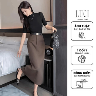 Chân váy xuông ép mùng cao cấp dài 80cm CV011