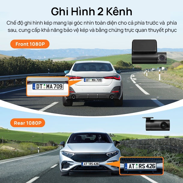 Camera hành trình ô tô 70mai A200 HDR 1080P ghi hình trước sau sắc nét, giám sát đỗ xe 24h an toàn - Bản Quốc Tế | BigBuy360 - bigbuy360.vn