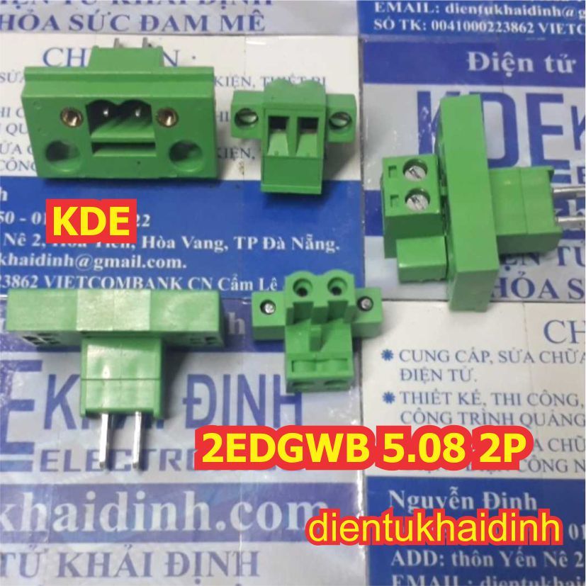 DOMINO TERMINAL ĐẦU NỐI 2EDGWB 2EDGKM 5.08 lỗ vít cố định 5.08MM ĐẦU ĐỰC + CÁI 2P 3P 4P 5P 6P kde2215