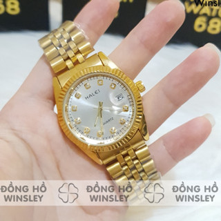 Đồng hồ đôi Halei nam nữ dây kim loại chính hãng đẹp rẻ chống nước dây thép nhỏ