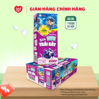 Sữa trái cây KUN vị nho thùng 48 hộp x 180ml