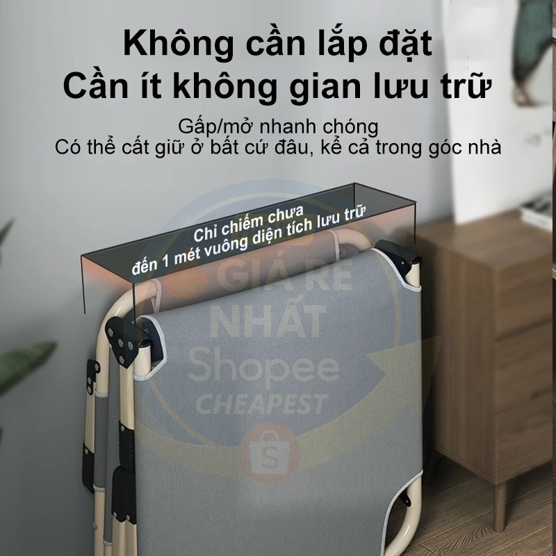 HEINO Giường gấp di động Heino 4 nấc điều chỉnh tựa lưng - Giường ngủ văn phòng nghỉ trưa | BigBuy360 - bigbuy360.vn