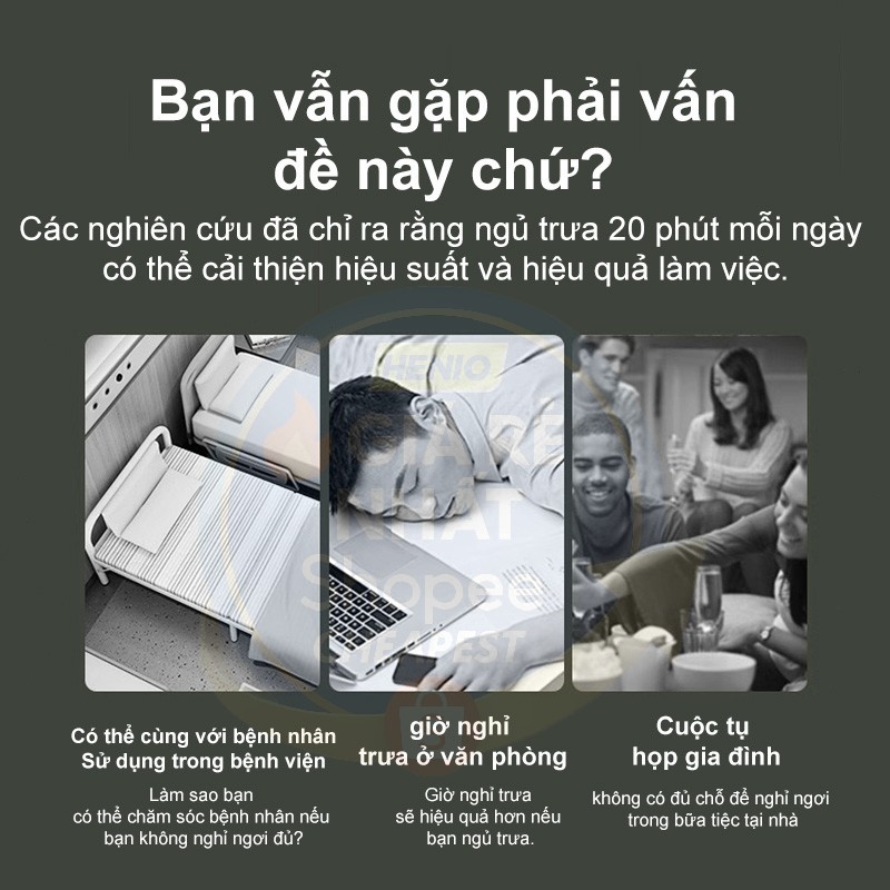 HEINO Giường gấp di động Heino 4 nấc điều chỉnh tựa lưng - Giường ngủ văn phòng nghỉ trưa | BigBuy360 - bigbuy360.vn