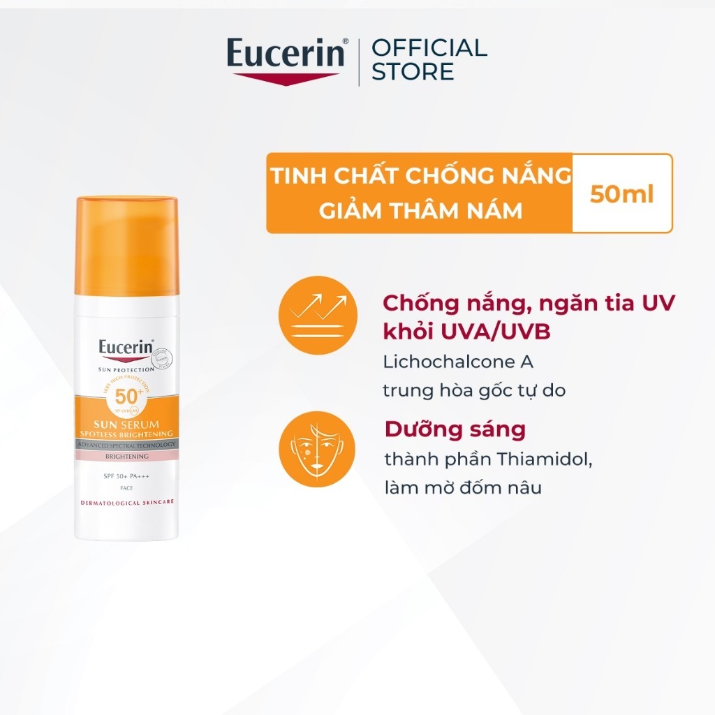 [KOL x Eucerin] Tinh chất chống nắng giảm thâm nám Eucerin Spotless Brightening Serum SPF50+ 50ml