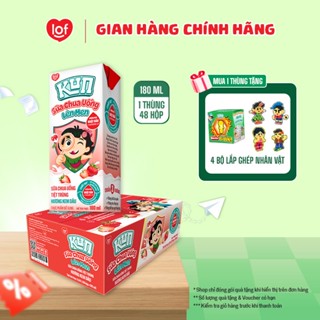 Sữa chua uống KUN vị kem dâu thùng 48 hộp x 180ml