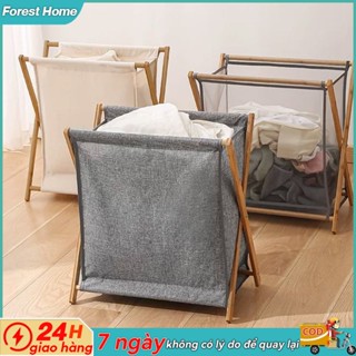 Giỏ đựng quần áo khung gỗ sọt đựng đồ giặt Có Thể Gập Lại Giỏ Đựng Đồ Giặt Dày Áo Cản Trở