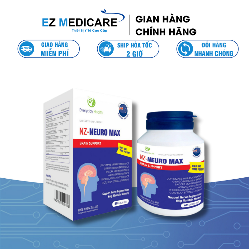 Viên uống bổ não NZ- Neuro max giúp tăng cường tuần hoàn, lưu thông máu não, giảm nguy cơ hình thành