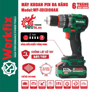 [Xanh] Khoan pin 3 chức năng Workfix WF-ID13100AK, Tắt mở Anti-kickback - có autolock ruột đồng 100%