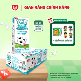 100% sữa tươi KUN ít đường thùng 48 hộp x 180ml