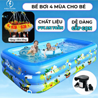 [TẶNG ĐÈN LỒNG] Hồ bơi cho bé 3 tầng 3M, 2M6, 2m1 và 1m8,1M5,1m, bể bơi cho bé đáy 2 lớp chống trượt dày dặn kèm bơm