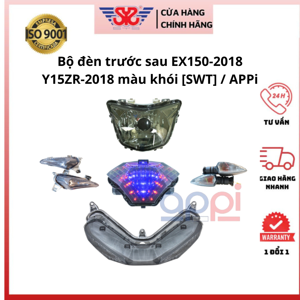 Bộ đèn pha [đèn hậu] Ex150-2018 | Combo đèn lái trước sau Y15ZR-2018 7 món chính hãng APPi 2PV