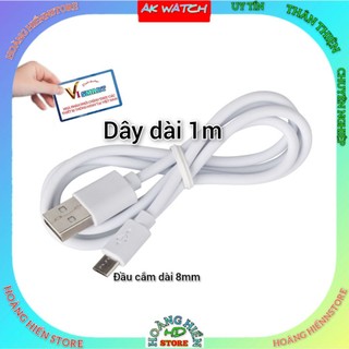 Cáp sạc micro USB 1m chân cắm 0.8cm, dài hơn các loại cáp sạc thông thường, chuyên dụng cho đồng hồ thông minh