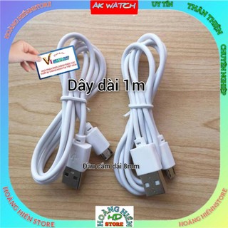 Cáp sạc micro USB 1m chân cắm 0.8cm, dài hơn các loại cáp sạc thông thường, chuyên dụng cho đồng hồ thông minh
