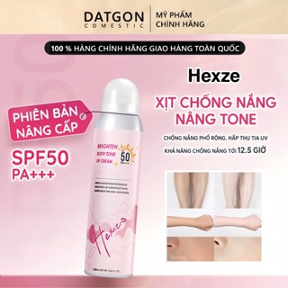 [HOẢ TỐC] Xịt chống nắng nâng tone HEXZE 100ml SPF50 PA+++ | Dưỡng trắng da, chống tia UV, không bết dính