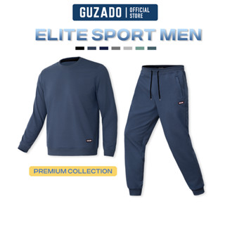[TẶNG TẤT]Bộ Thể Thao Nam Chất Nỉ GUZADO Áo Phối Quần Cạp Chun Co Giãn,Mềm Mại,Giữ Nhiệt Tốt GBN01