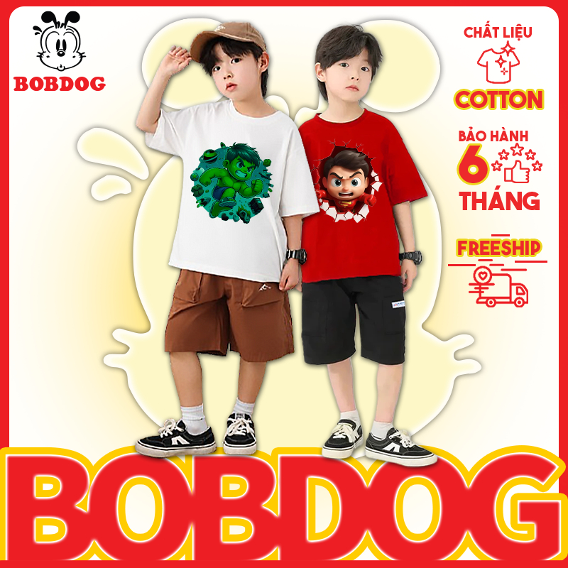 BST áo ba lỗ bé trai BOBDOG,áo thun 3 lỗ bé trai in hình MAVER cute dễ thương cho bé