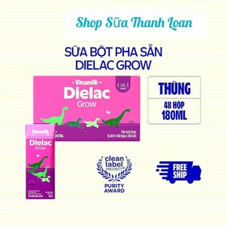 Thùng 48 hộp sữa bột pha sẵn vinamilk dielac grow 180ml.