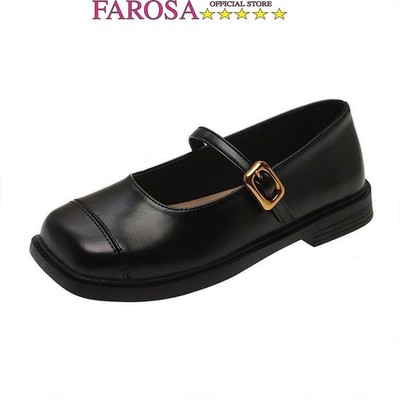 Giày búp bê nữ da lỳ FAROSA -H21 giày phối quai ngang kiểu dáng đơn giản cao 2cm nhiều màu cực xinh