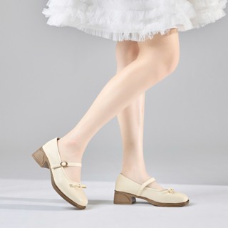 Giày Cao Gót MWC G269 - Giày Búp Bê Cao Gót Đính Nơ Xinh Xắn Phối Quai Ngang Thanh Lịch Trẻ Trung