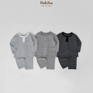 Bộ quần áo dài tay lót lông mỏng phối viền cho bé trai bé gái Hokiha vải mềm mịn, co giãn size từ 8-17kg B200