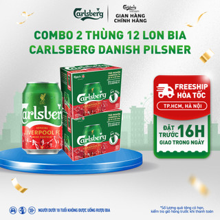   Hỏa Tốc  Carlsberg x Liverpool UTC - Bia Danish Pilsner - Nồng độ cồn 5% - Combo 2 x Thùng 12 lon 330ml 