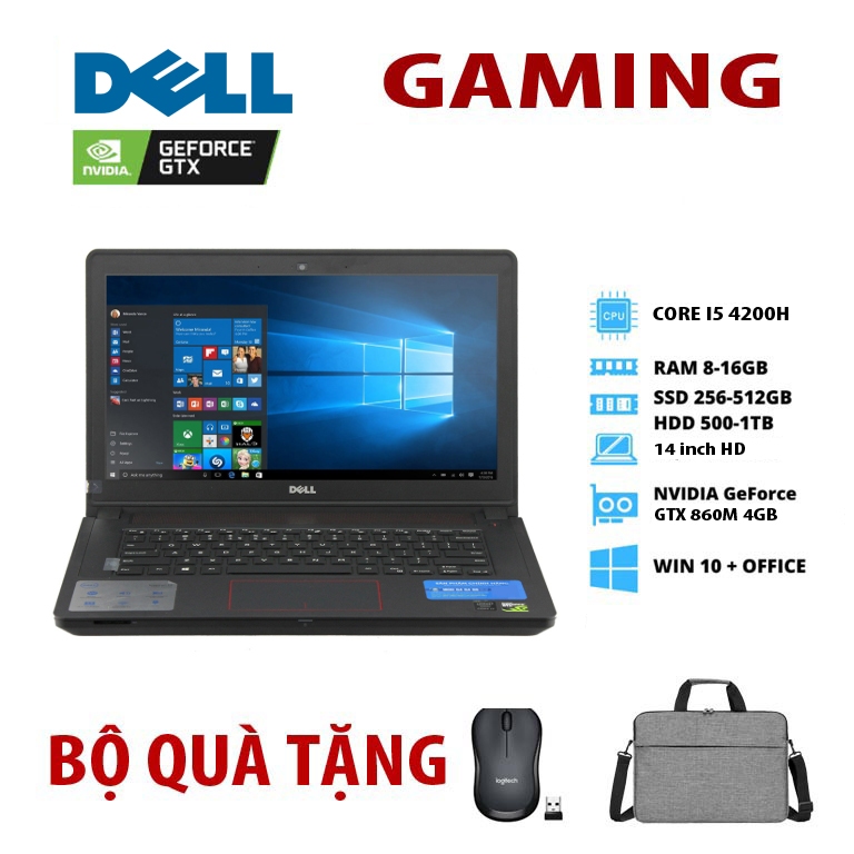 [Gaming] Laptop Dell 7447 core i5 4200H card đồ họa rời GTX 850M tới 4GB Vram chiến được tất cả các 