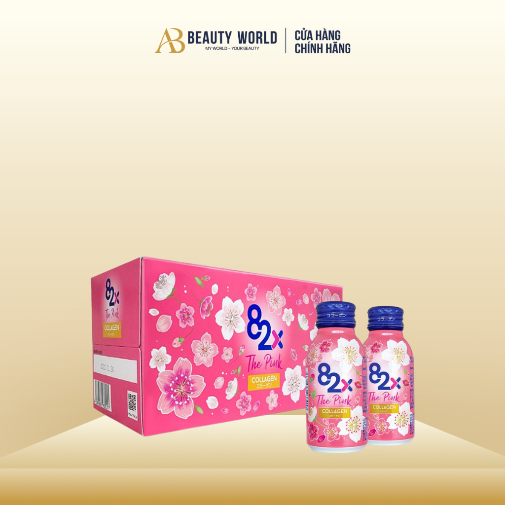 Thực Phẩm Bảo Vệ Sức Khỏe 82X The Pink Collagen 1 hộp 10 chai x 100ml AB Beauty World