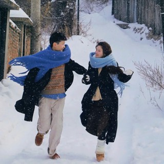 Khăn choàng cổ đôi COUPLE bản to BST màu trơn pastel, khăn len quàng nam nữ dày dặn vibe Hàn Quốc