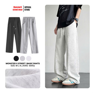  Quần Dài Form Rộng Monster x Street Vải Nỉ 2 Da Unisex Nam Nữ Local Brand Đứng Form Co Giãn Tốt 