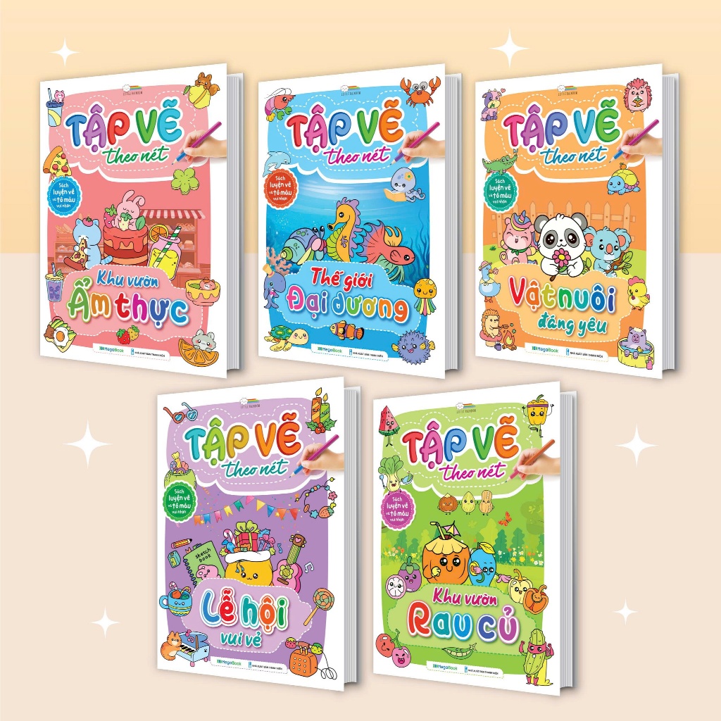 Sách Combo Sách Tập vẽ theo nét (5 Cuốn)