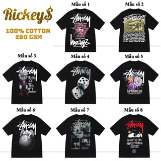   Cao Cấp  TH 8 Mẫu Áo Thun Stussy Nổi Bật - Cotton Cao Cấp - 280 GSM - Rickey$. 