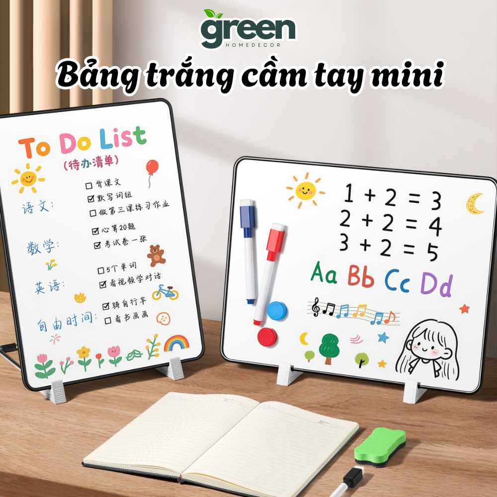 Bảng Từ Trắng Ghi Chú Cầm Tay Dùng Cho Học Tập, Bảng Viết Bút Lông Xoá Dễ Dàng, Hút Nam Châm Tốt