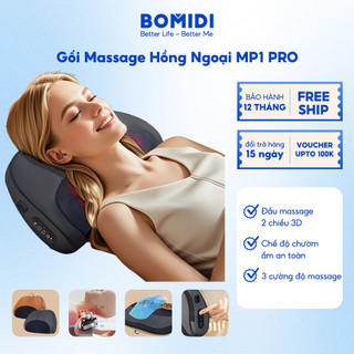  Massage Cổ Vai Gáy Bomidi MP1 ProThiết Kế Công Thái Học Nén Nóng 3 Mức Cường Độ. Gối Massage Đa Năng Hồng Ngoại 