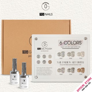  Set sơn gel nhũ kim tuyến siêu sáng,Lấp lánh nổi bật  6 màu TG 